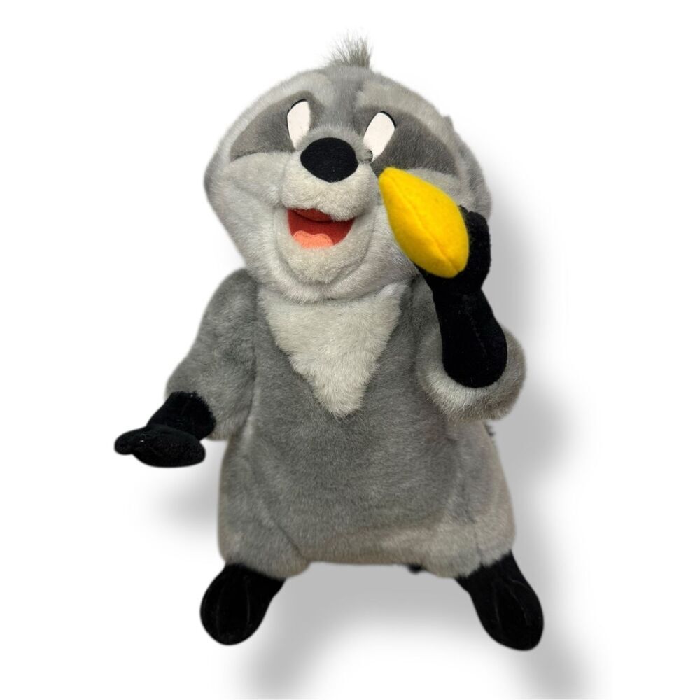 Vintage Disney Parks Pocahontas Meeko Raccoon Plush Toy 12” Disneyland Rare